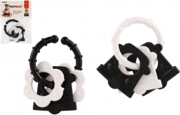 Anneaux de dentition pour bébés – formes noir et blanc, hochet et poignée