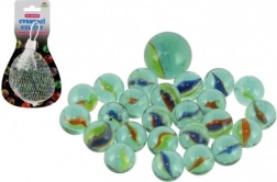 Billes en verre à claquer en filet – assortiment de tailles