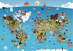 Puzzle ANATOLIAN carte du monde illustrée 260 pièces