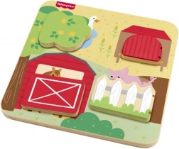 Fisher-Price Jeu en Bois Cache-cache avec Animaux