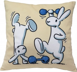 Coussin pour enfants BOB ET BOUBEK 30 × 30 cm – motif haltères