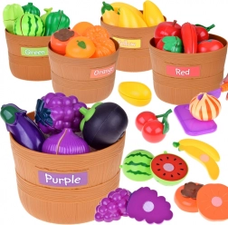 set pour enfants de découpe de fruits et légumes avec velcro, apprentissage des couleurs, 34 pièces