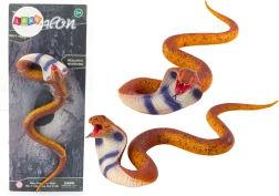Figurine de serpent Cobra réaliste en caoutchouc thermoplastique marron