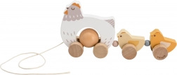 VIGA PolarB Poule en bois avec poussins à tirer