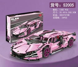 Coffret de construction voiture de sport rose 1280 pièces