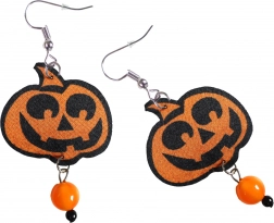 Boucles d’oreilles citrouille d’Halloween avec perle orange