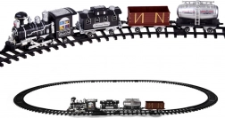 Train électrique avec locomotive et wagons à télécommande