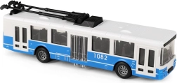Trolleybus urbain bleu à friction 16 cm