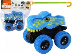 Voiture tout-terrain dinosaure avec roues en caoutchouc bleue