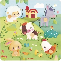 Janod puzzle sensoriel en bois animaux