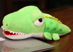Marionnette Crocodile en peluche Verte 30 cm