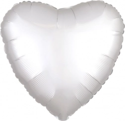 Ballon en aluminium cœur blanc mat 43 cm