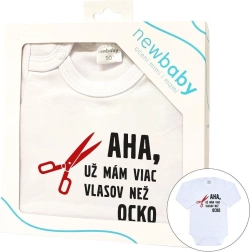 body bébé avec inscription New Baby plus de cheveux que papa, coffret cadeau