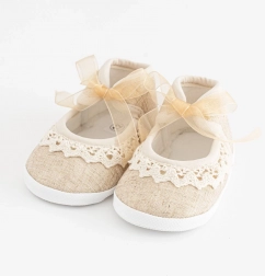 Chaussons bébé en dentelle New Baby marron 12–18 mois