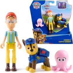 Figurines Pat’ Patrouille Chase, capitaine Turbot et petite pieuvre – set Adventure Bay