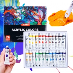 Set de peintures acryliques artistiques 24×12 ml en tubes – richement pigmentées