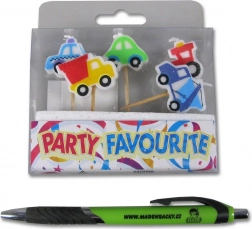 Bougies décoratives colorées en forme de petites voitures