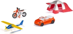 Coffret cadeau Siku Super loisirs – cabriolet, hydravion, moto et tente