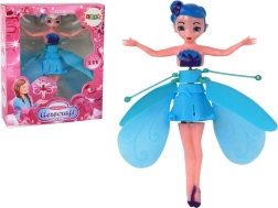 Fée magique volante bleue poupée à commande manuelle