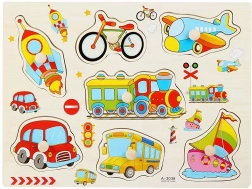 Puzzle en bois à encastrer – moyens de transport 30 cm