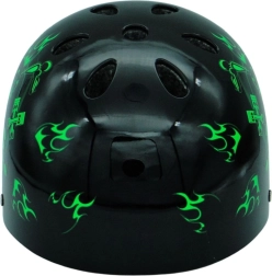 Casque vélo et skate tête de mort noir-vert M (55–58 cm)