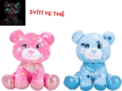 Ourson en peluche 20 cm avec foulard, lumineux dans le noir