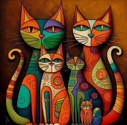 Peinture diamant chat en art moderne 30 × 40 cm