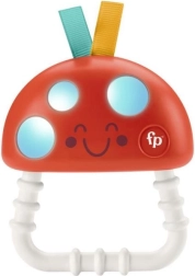 Fisher-Price anneau de dentition et hochet Champignon, silicone lumineux 2 en 1