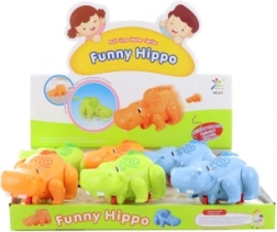 Bébé hippopotame figurine en plastique qui bouge en roulant