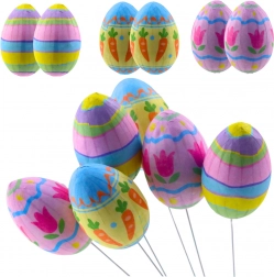 Décorations de Pâques œufs sur tige 6 pcs