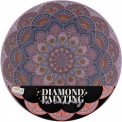 Peinture diamant Mandala fleur violette diamètre 30 cm