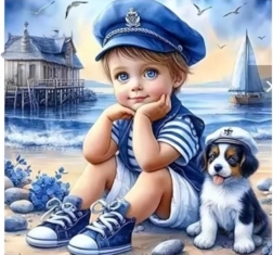 Peinture diamant Petit marin 30 × 40 cm