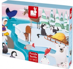 JANOD puzzle tactile vie sur la banquise, 20 pièces