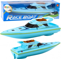 Bateau motorisé bleu à piles