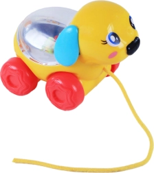 Chien à tirer avec billes colorées pour tout-petits