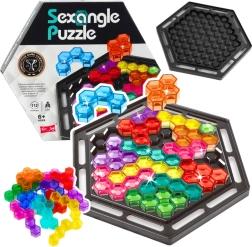 Jeu logique SEXANGLE PUZZLE – tetris hexagonal avec 16 pièces et 112 défis