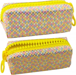 Trousse scolaire motif écailles marines, grand zip, multicolore 21 × 8 cm