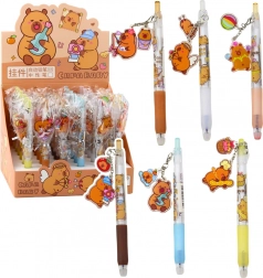 Stylo gel Capybara avec pendentif encre bleue 14,5 cm