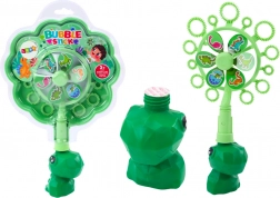 Bublifuk avec moulin à vent dinosaure avec coupelle verte