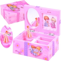 Boîte à bijoux rose avec boîte à musique pour petites demoiselles