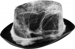 chapeau d’Halloween avec toile d’araignée et araignées
