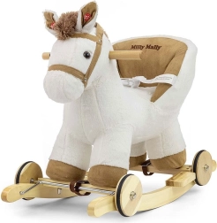 Cheval à bascule et à roulettes en peluche avec siège de sécurité MILLY MALLY Polly