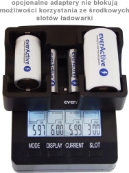 Chargeur intelligent EVERACTIVE NC-3000 pour AA/AAA avec prise en charge C/D (avec adaptateur)