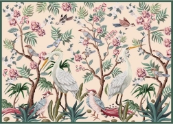 Puzzle Jardin Mystérieux : Oiseaux dans les arbres en fleurs 1000 pièces