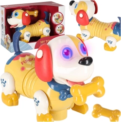 chien interactif avec os magnétique tactile et lumières