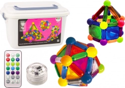Cubes magnétiques lumineux en boîte, 154 pièces