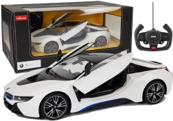 Voiture radiocommandée BMW i8 Rastar 1:14 blanche avec portes automatiques