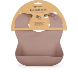 Bavoir en silicone Petite&Mars Take&Match velvet latte 6m+
