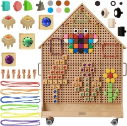 Tableau autoportant en bois Masterkidz STEM en forme de maison avec accessoires