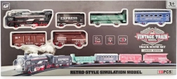 Train vintage avec rails, 19 pièces